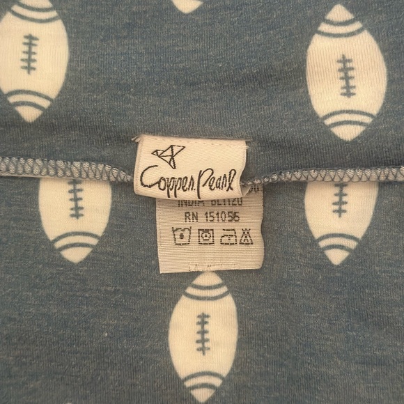 Copper Pearl Football Print Hat and Swaddle Blanket Set - Picture 2 of 4